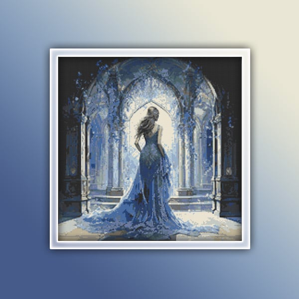 Fairy Tale Stitch Pattern 2 Instant PDF Download - Princess Watercolor Cross Stitch Pattern - Watercolor Fairy Tale Cross Stitch - Castle