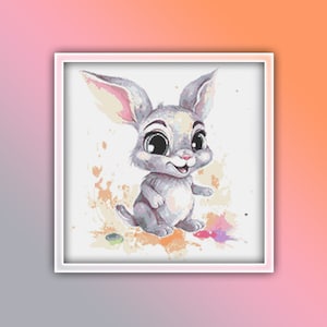 Bunny Cross Stitch Pattern 10 Instant Download Instant PDF Download - Bunny Watercolor Cross Stitch Pattern - Animal Cross Stitch Pattern