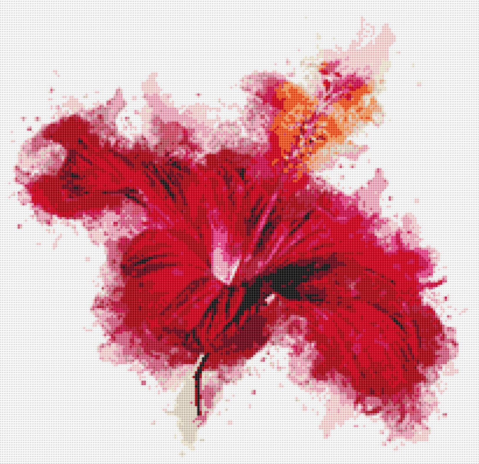 Hibiscus Cross Stitch Pattern 3 Instant PDF Download - Etsy India