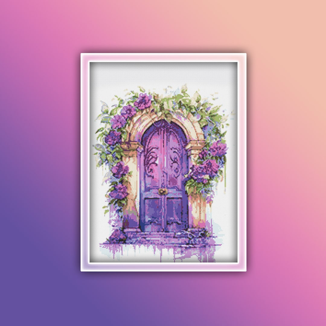 Purple Door Cross Stitch Pattern 3 Instant PDF Download - Purple Door ...