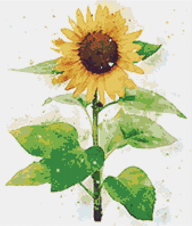 Sunflower Cross Stitch Pattern 22 Instant PDF Download Etsy