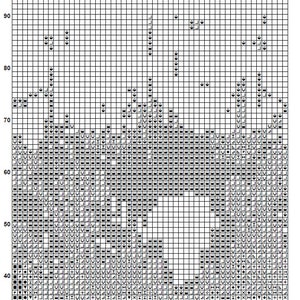 May include: A cross-stitch pattern chart with a grid of squares, featuring a design of an ostrich. The chart includes symbols and numbers for guidance. The text "Page 2" and "Ostrich 1" are visible.