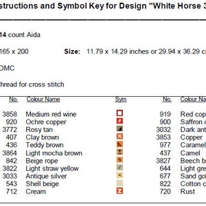 White Horse Cross Stitch Pattern 3 Instant PDF Download - Horse ...