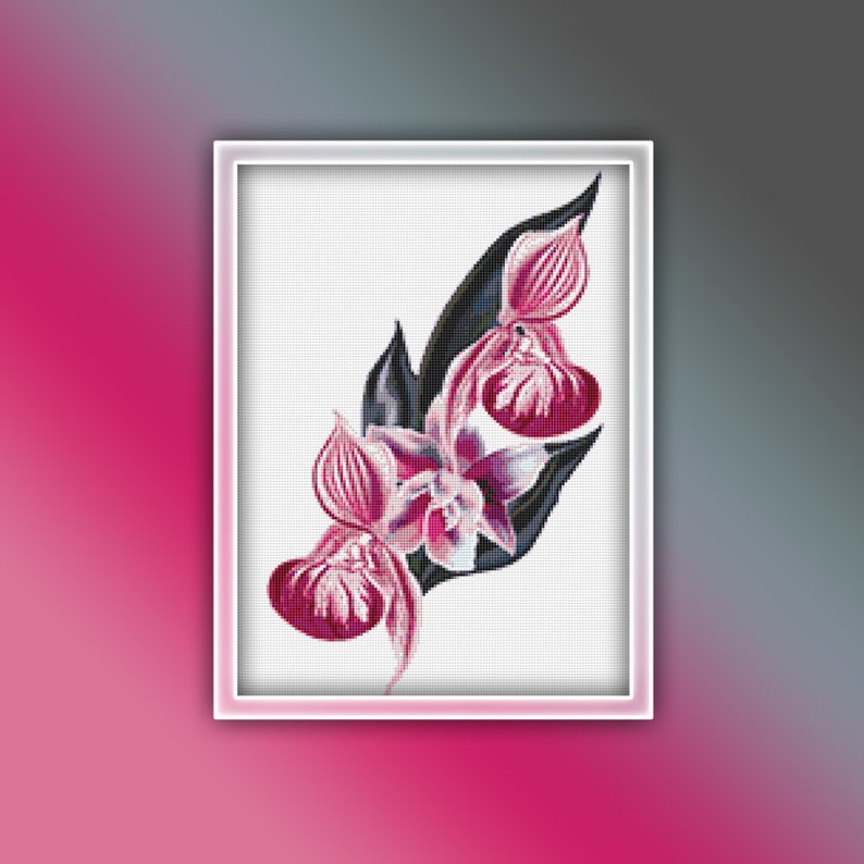 Orchid Cross Stitch Pattern 9 Instant PDF Download Flowers | Etsy