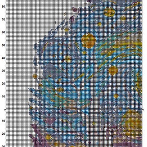 Starry Night Cross Stitch Pattern 1 Instant PDF Download - Vincent Van ...