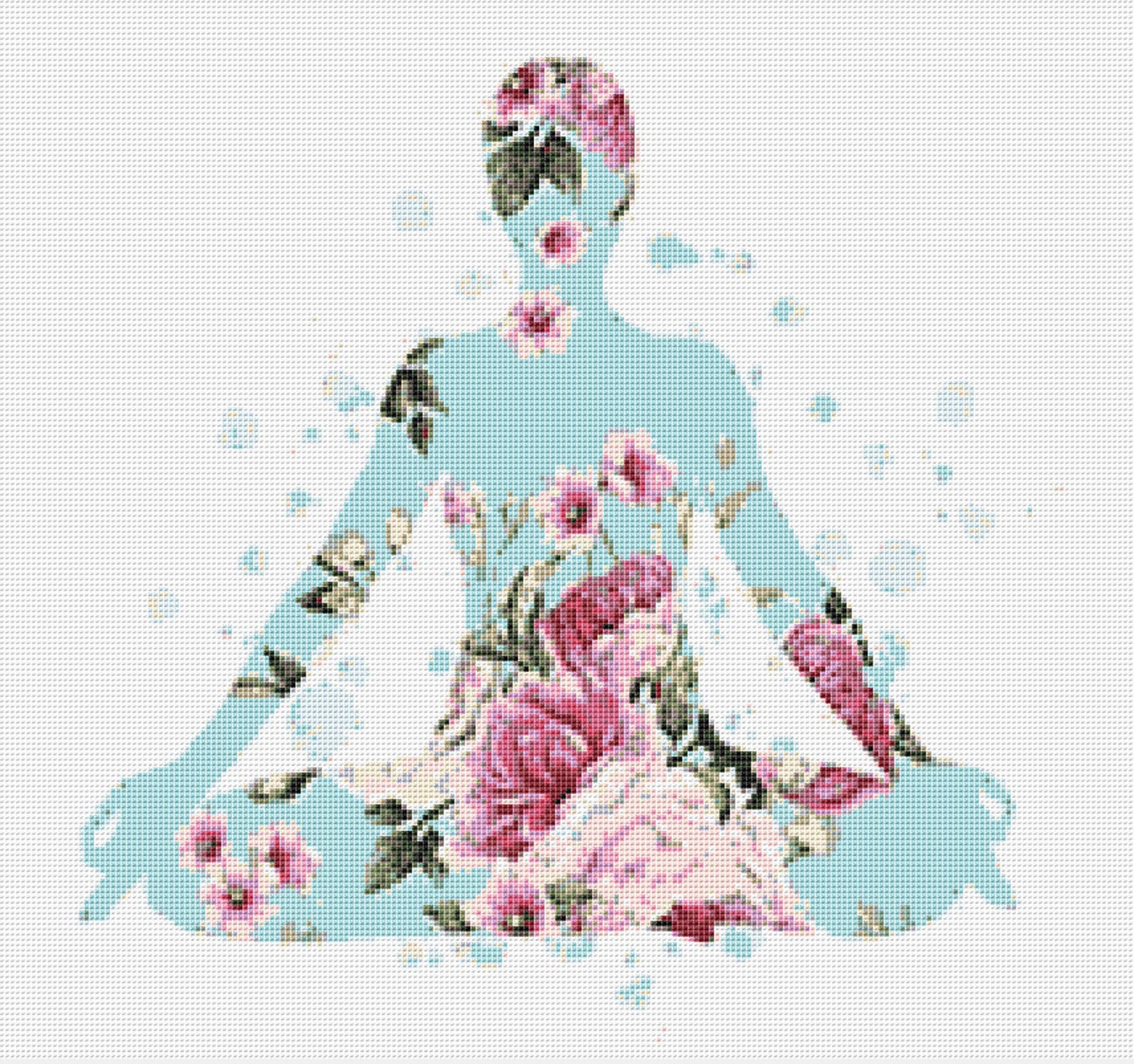 Yoga Cross Stitch Pattern 1 Instant PDF Download Yoga Etsy