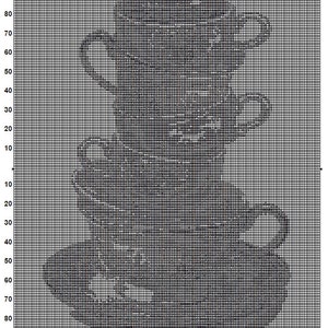 Tea Cups Cross Stitch Pattern 1 Instant PDF Download - Tea Watercolor ...