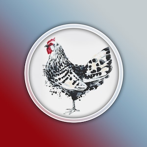 Poulet hambourgeois au point de croix Téléchargement instantané en PDF - Poulet au point de croix aquarelle - Poule au point de croix