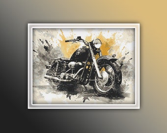 Harley Davidson Cross Stitch Pattern 3 Instant PDF Download - Motorbike Watercolor Cross Stitch Pattern - Bike - Cycle