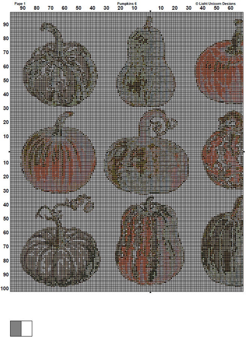 Pumpkins Cross Stitch Pattern 6 Instant PDF Download - Autumn ...