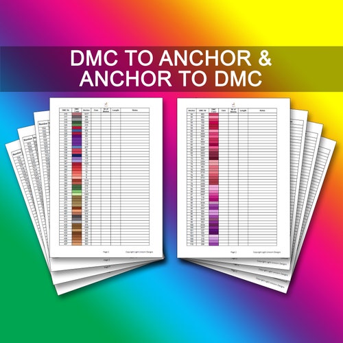 DMC to Anchor Conversion Chart PDF Instant Download Cross - Etsy