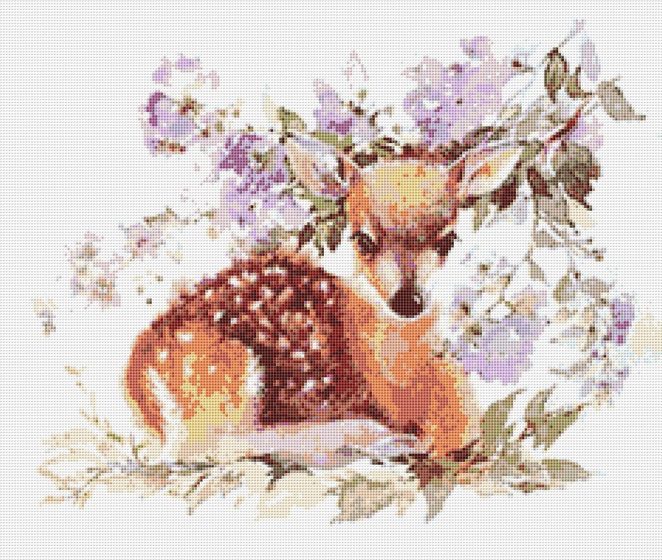 Deer Cross Stitch Pattern 13 Instant PDF Download Deer - Etsy