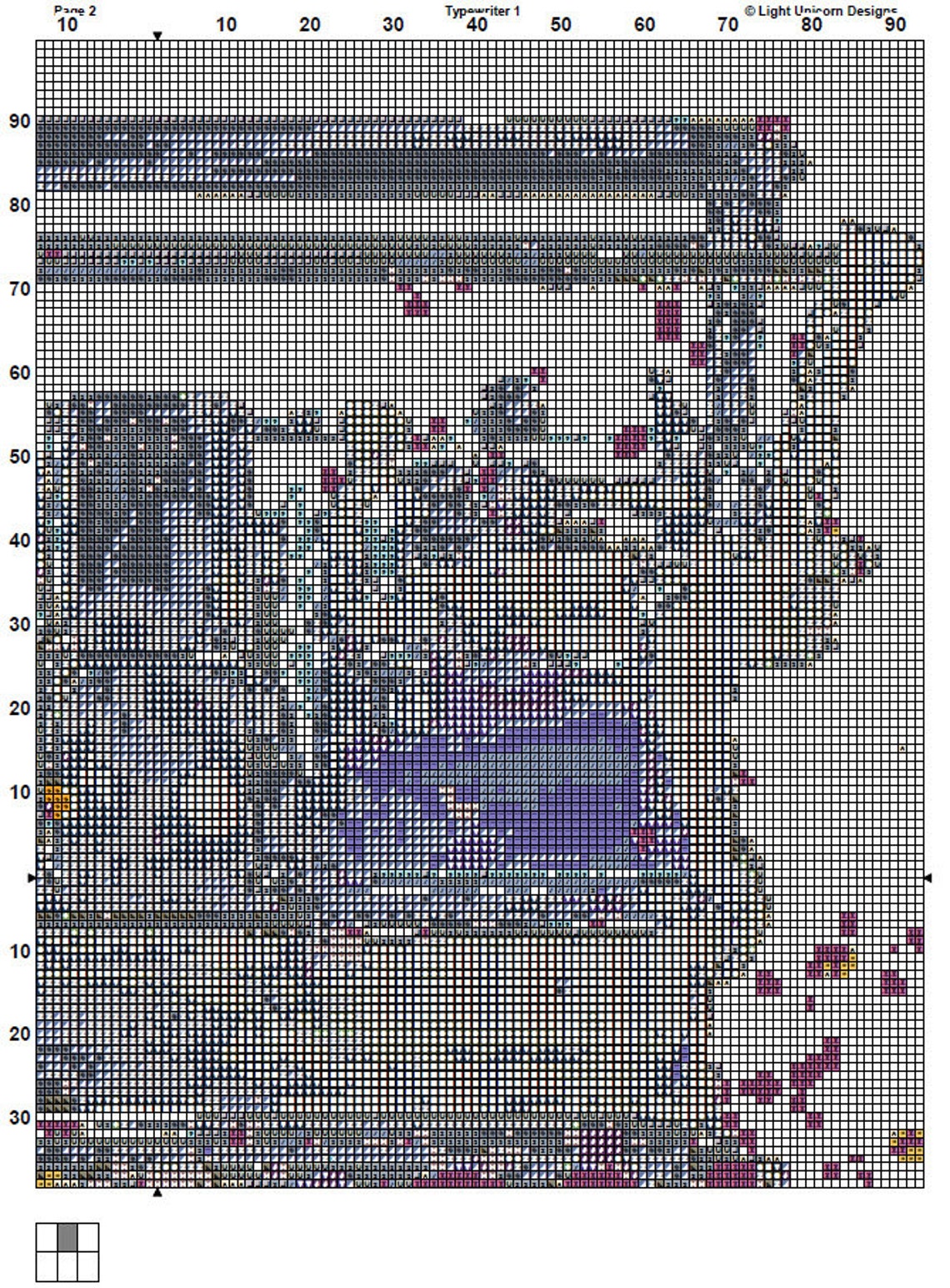 Typewriter Cross Stitch Pattern 1 Instant PDF Download - Typewriter ...
