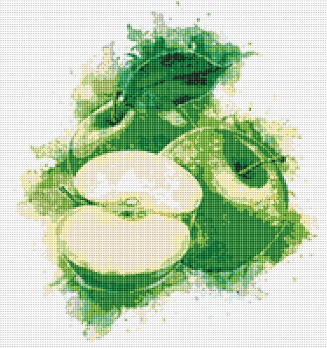 Green Apples Cross Stitch Pattern Instant PDF Download Apple Etsy