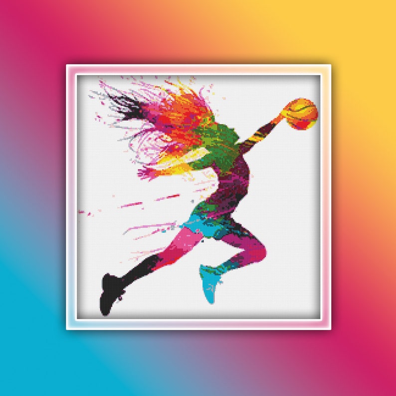 Netball Repeated Patterns Netball Cross Stitch Pattern 1 Instant Download Instant PDF Download ...
