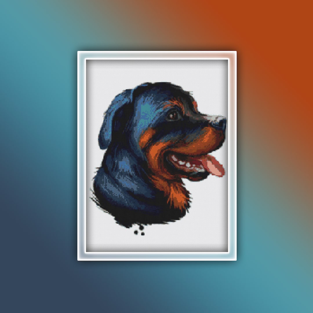 Rottweiler Cross Stitch Pattern 1 Instant PDF Download Dog Etsy