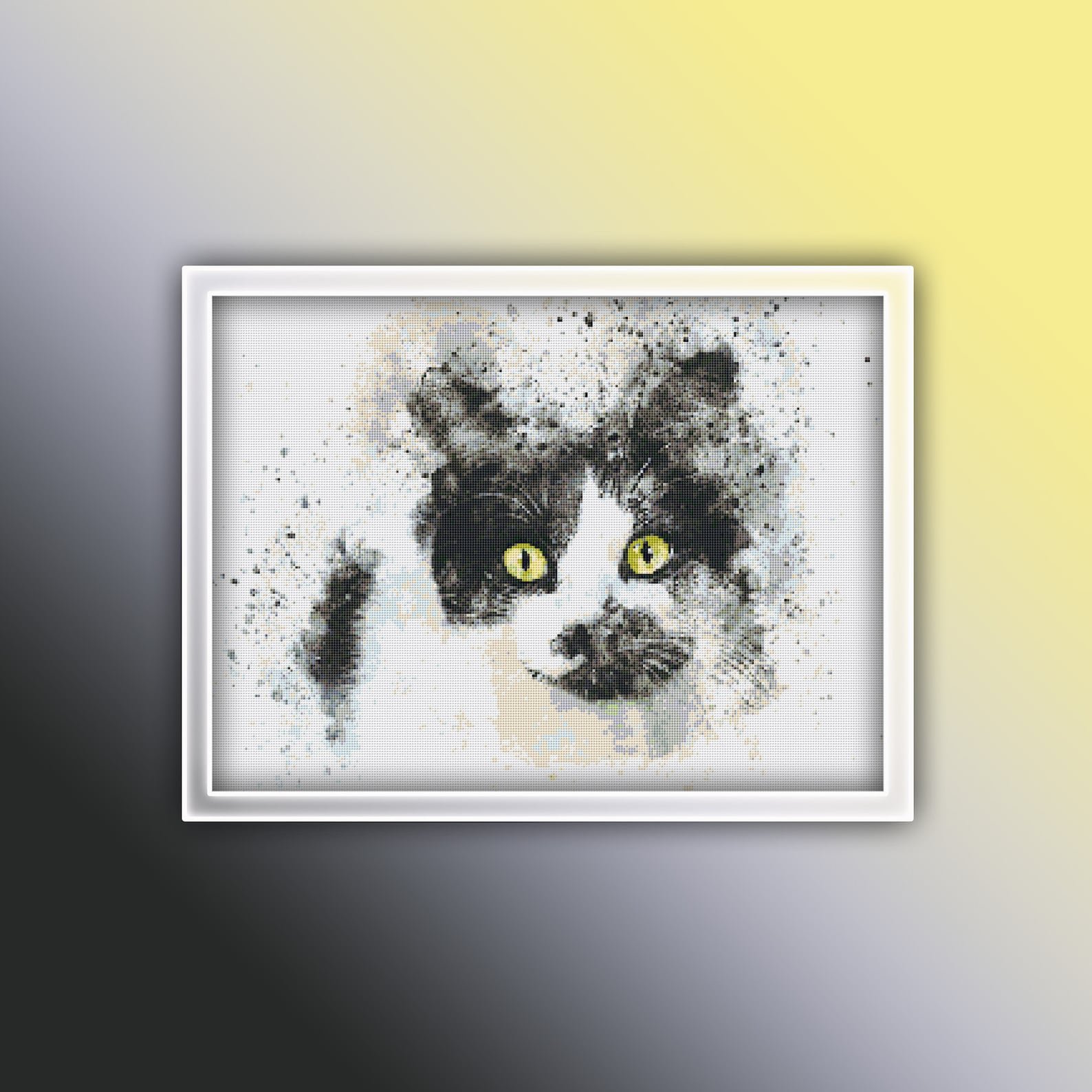 Black and White Cat Cross Stitch Pattern Instant PDF Download Etsy