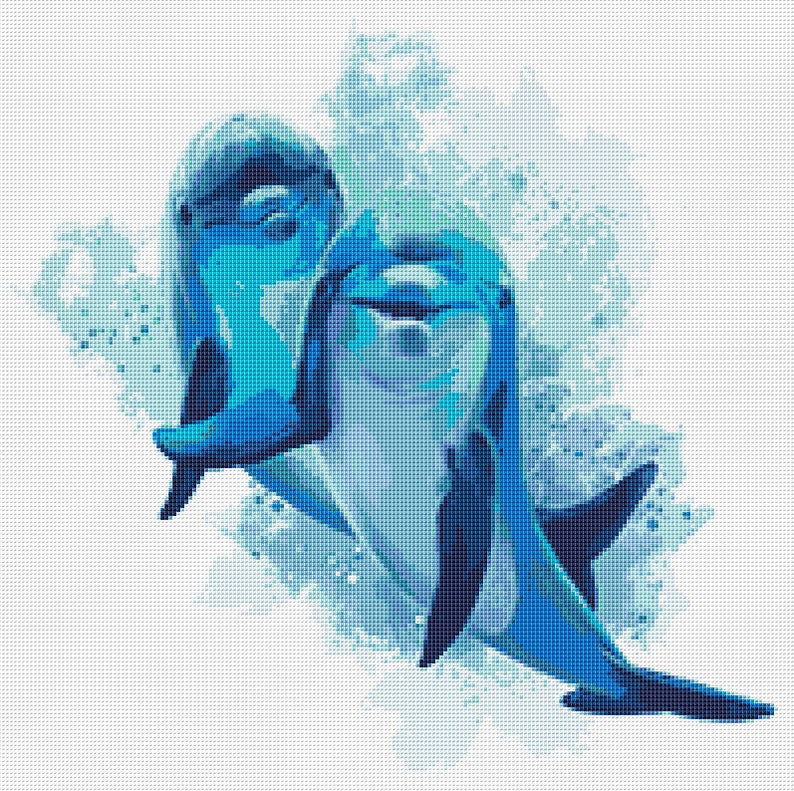 Dolphins Cross Stitch Pattern 3 Instant PDF Download | Etsy