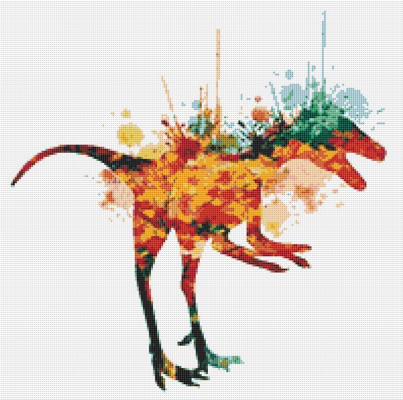 Dinosaur Cross Stitch Pattern 1 Instant PDF Download Etsy
