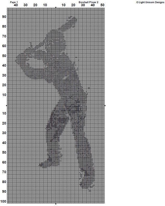 Baseball Player Patterns Baseball Player Cross Stitch Pattern 2 Instant PDF Download - Sport ...