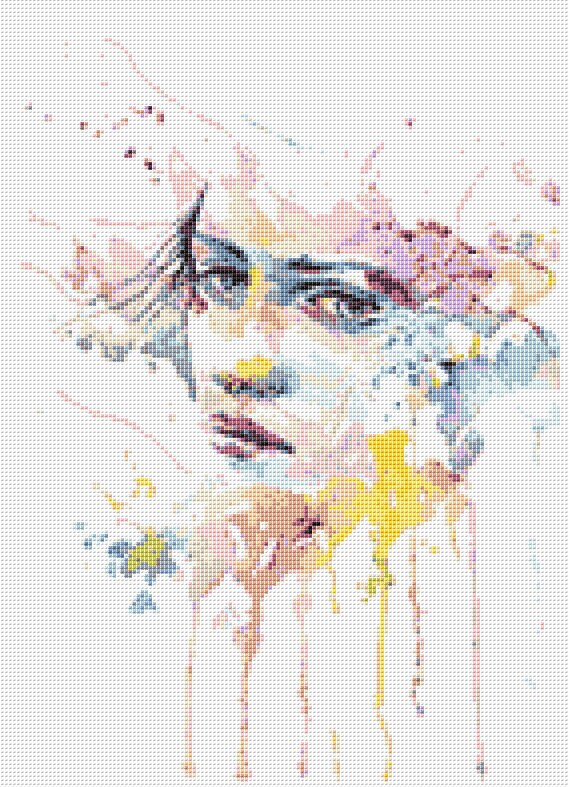 Watercolor Look Cross Stitch Pattern Instant PDF Download Etsy UK