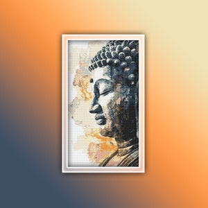 Buddha Kreuzstich Muster 13 Sofortiger Download Instant PDF Download - Buddha Aquarell Kreuzstichmuster