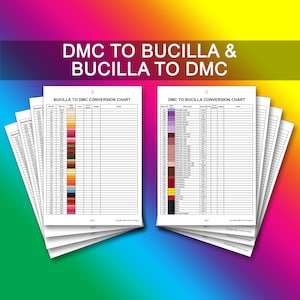 DMC in Bucilla Konversionstabelle PDF Instant Download | Kreuzstichvorlage | Lagerbestand | DMC Themenliste | Bucilla Garnliste