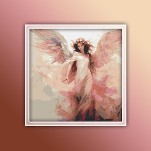 Angel Cross Stitch Pattern 3 Instant PDF Download - Woman Watercolor Cross Stitch Pattern - Angel Wings - Celestial Angel