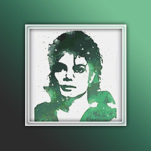 Michael Jackson Cross Stitch Pattern 3 Instant PDF Download - Michael Jackson Watercolor Cross Stitch Pattern - Celebrity - Vintage Singer