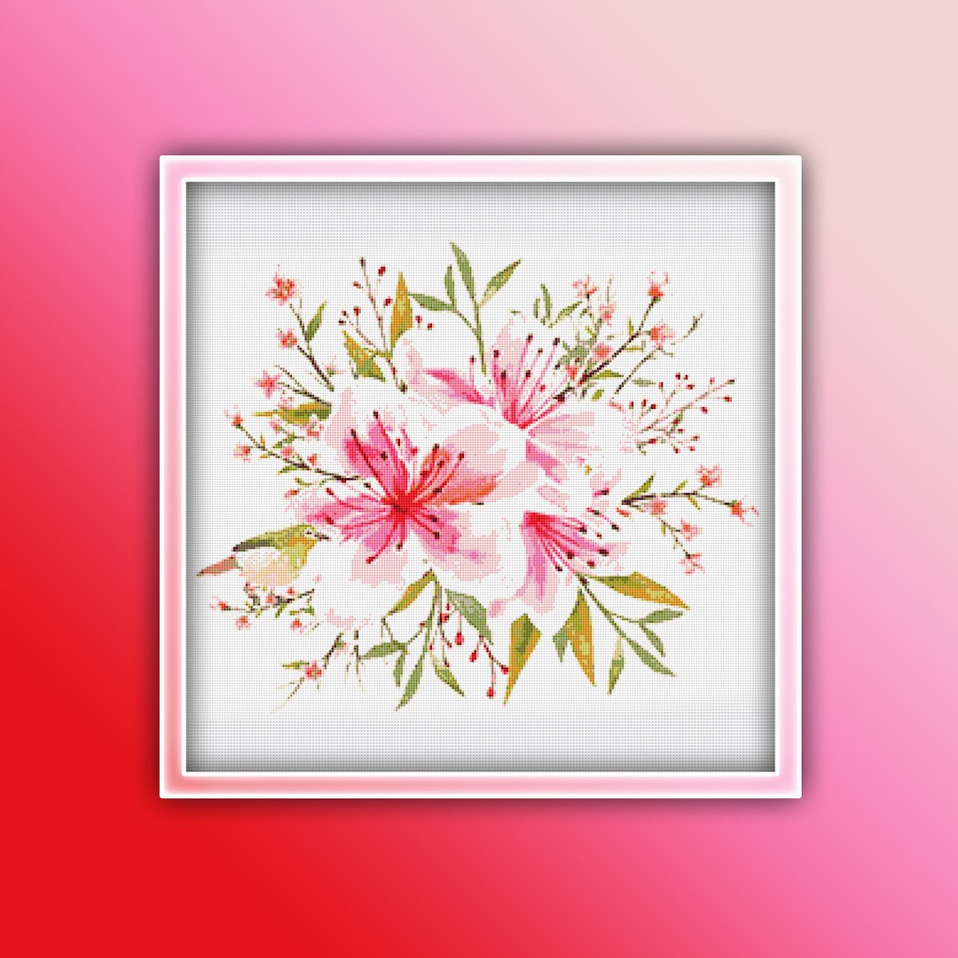 Cherry Blossoms Cross Stitch Pattern 2 Instant PDF Download - Flower ...