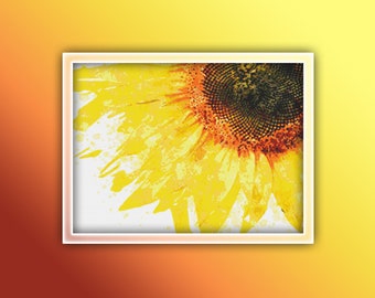 Sonnenblume Kreuzstichmuster Nahaufnahme Sofort PDF Download - Sonnenblume Aquarell Kreuzstichmuster