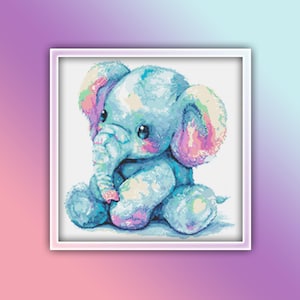 Elephant Cross Stitch Pattern 12 Instant Download Instant PDF Download - Baby Elephant Watercolor Cross Stitch Pattern - Africa Animals
