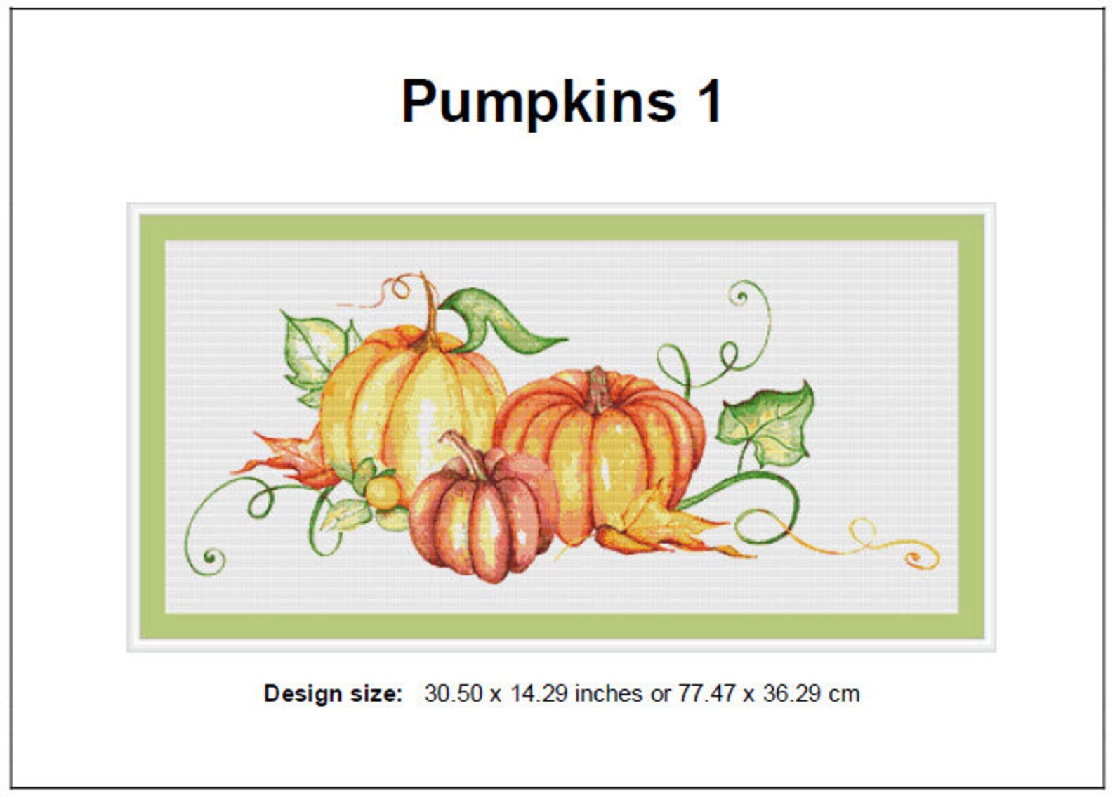 Pumpkins Cross Stitch Pattern 1 Instant PDF Download - Autumn ...