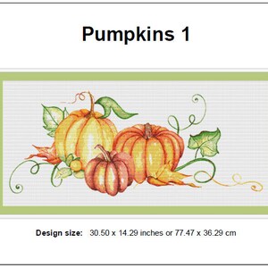 Pumpkins Cross Stitch Pattern 1 Instant PDF Download - Autumn ...