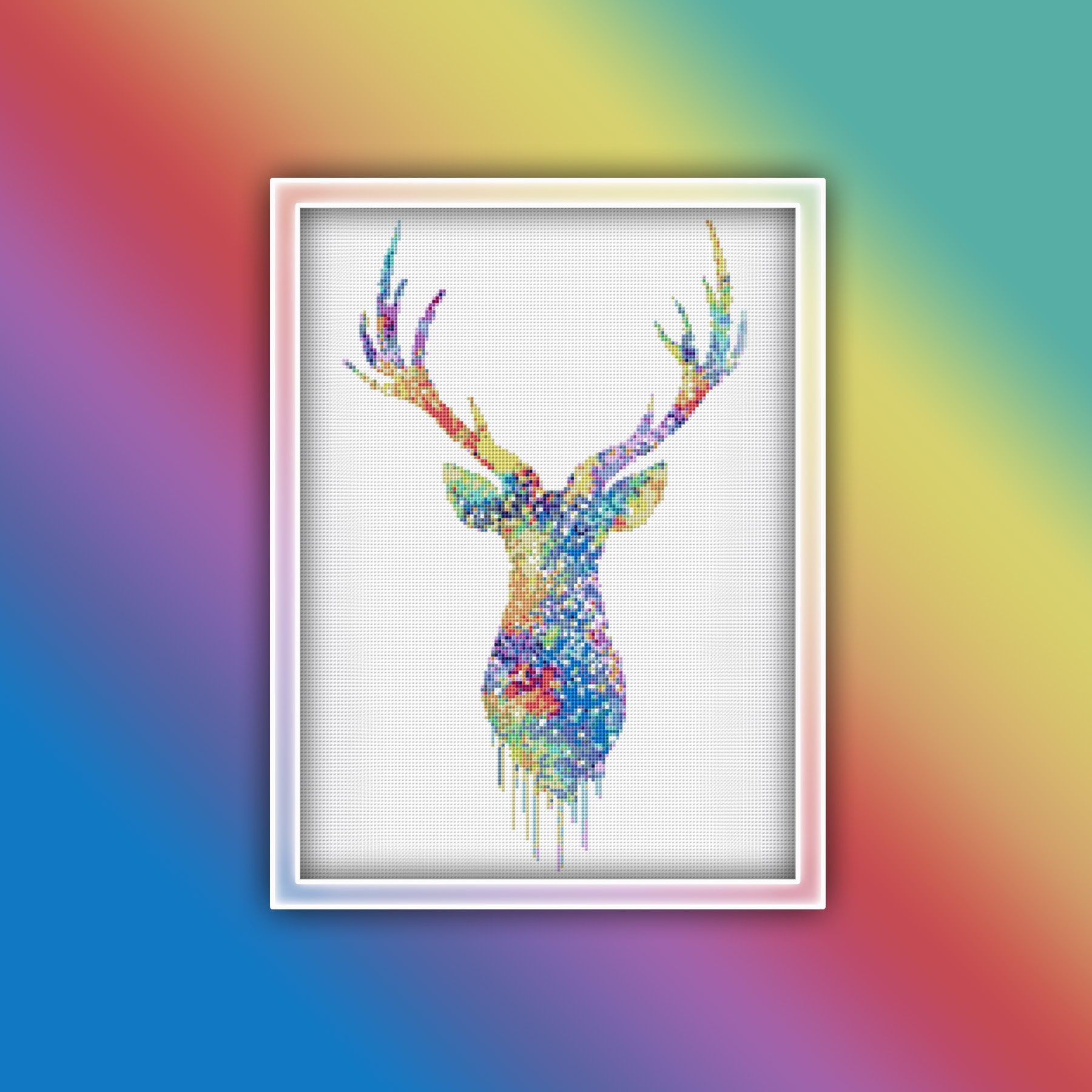 Deer Cross Stitch Pattern 19 Instant PDF Download - Deer Watercolor ...