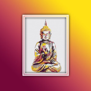 Buddha Cross Stitch Pattern 7 Instant Download Instant PDF Download - Buddha Watercolor Cross Stitch Pattern