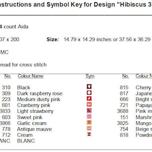 Hibiscus Cross Stitch Pattern 3 Instant PDF Download Tropical Flower Watercolor Cross Stitch Pattern Flowers Cross Stitch Pattern 画像 3
