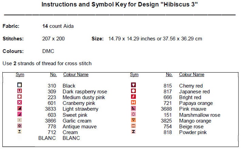 Hibiscus Cross Stitch Pattern 3 Instant PDF Download Tropical Flower Watercolor Cross Stitch Pattern Flowers Cross Stitch Pattern 画像 3
