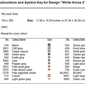 White Horse Cross Stitch Pattern 2 Instant PDF Download - Horse ...