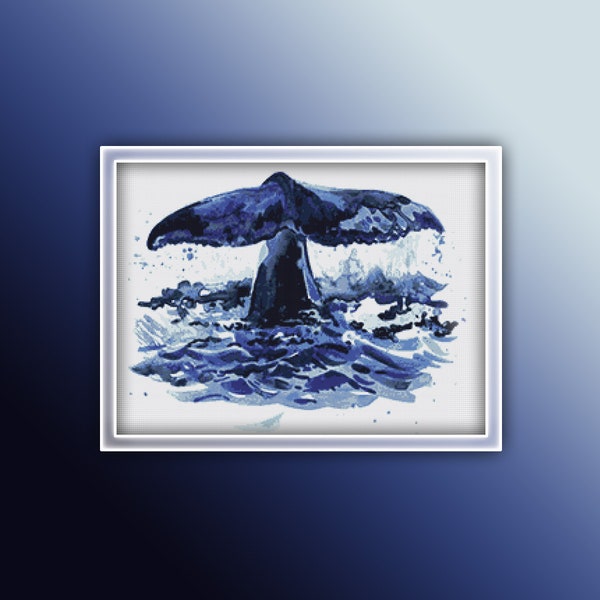 Whale Tail Cross Stitch Pattern 1 Instant Download Instant PDF Download - Whale Cross Stitch Pattern - Fish Cross Stitch Pattern