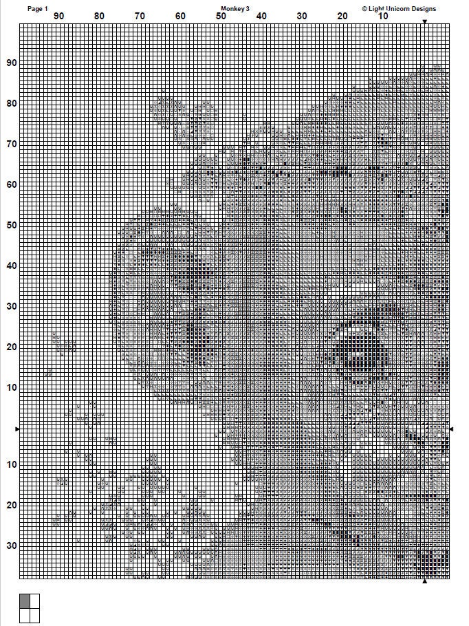 Monkey Cross Stitch Pattern 3 Instant PDF Download - Monkey Watercolor ...