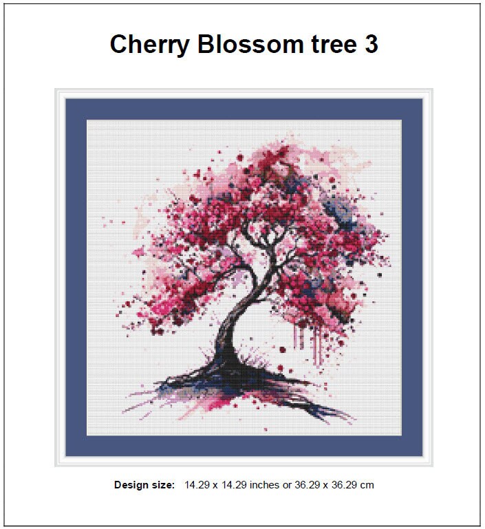 Cherry Blossom Tree 3 Cross Stitch Pattern Instant PDF Download ...