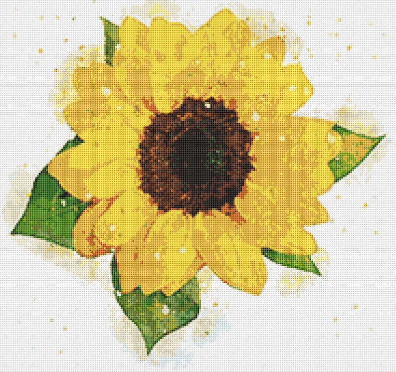 Sunflower Cross Stitch Pattern 16 Instant PDF Download Etsy