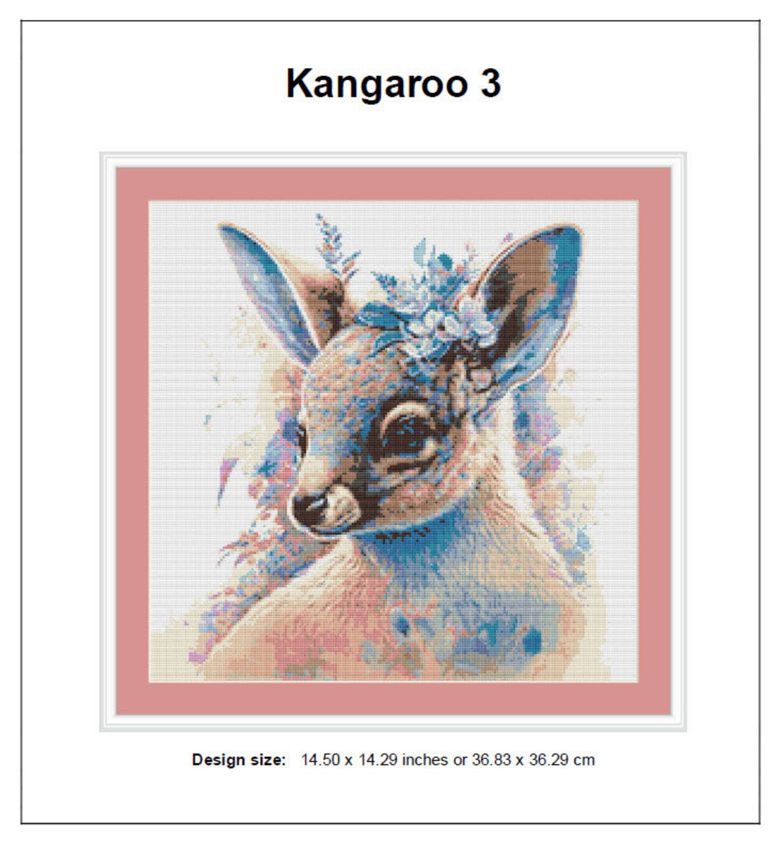 Kangaroo Cross Stitch Pattern 3 Instant PDF Download Etsy