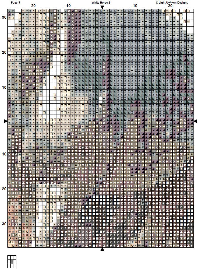 White Horse Cross Stitch Pattern 2 Instant PDF Download - Horse ...