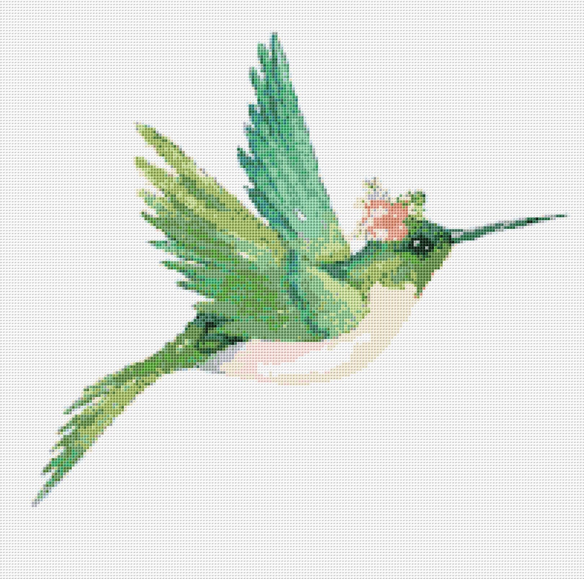 Hummingbird Cross Stitch Pattern 14 Instant PDF Download Etsy