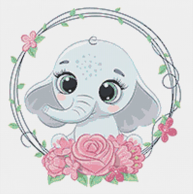 Baby Elephant Cross Stitch Pattern 1 Instant Download Instant Etsy