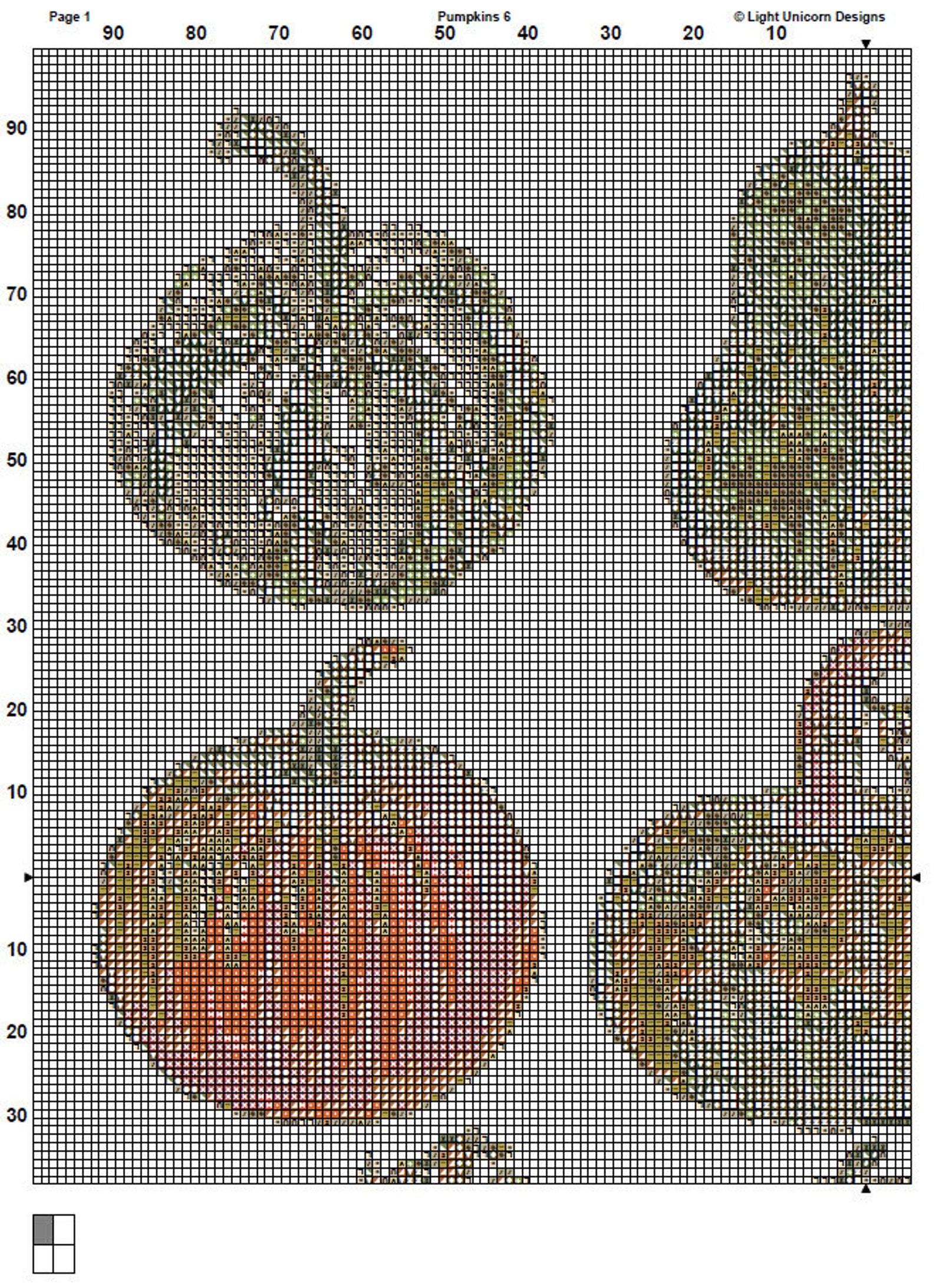 Pumpkins Cross Stitch Pattern 6 Instant PDF Download - Autumn ...