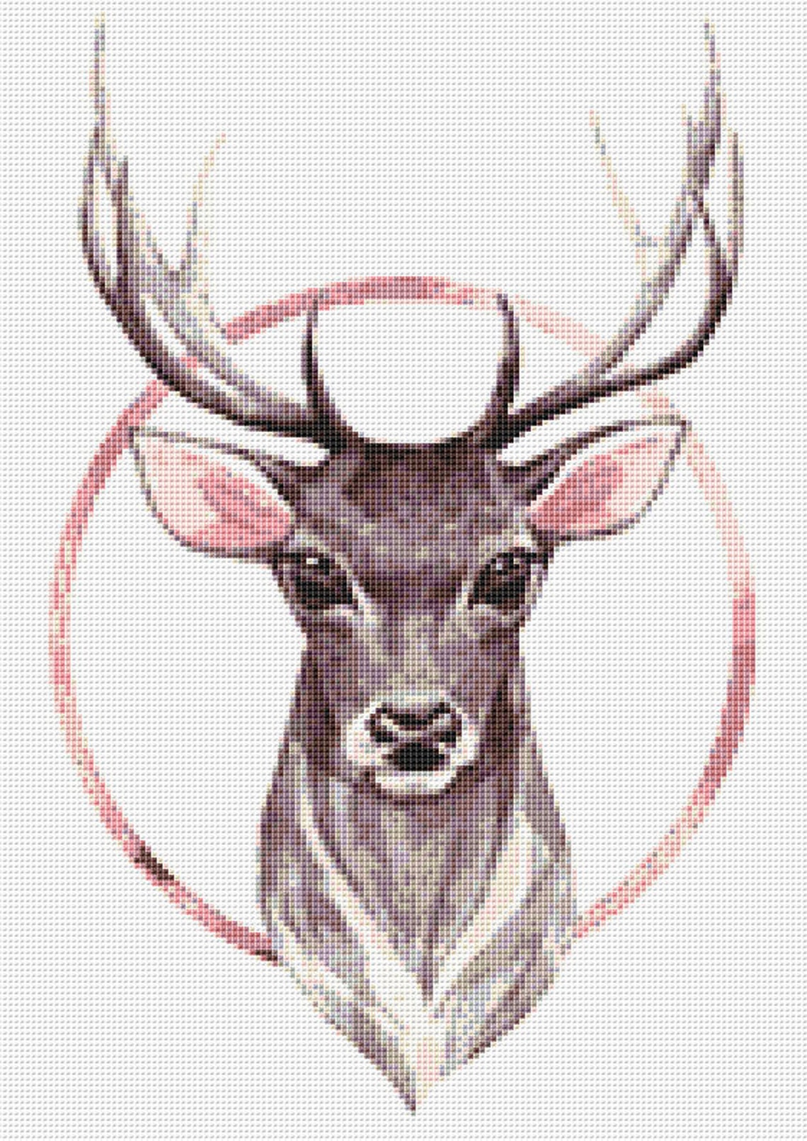 Deer Cross Stitch Pattern 14 Instant PDF Download Deer - Etsy