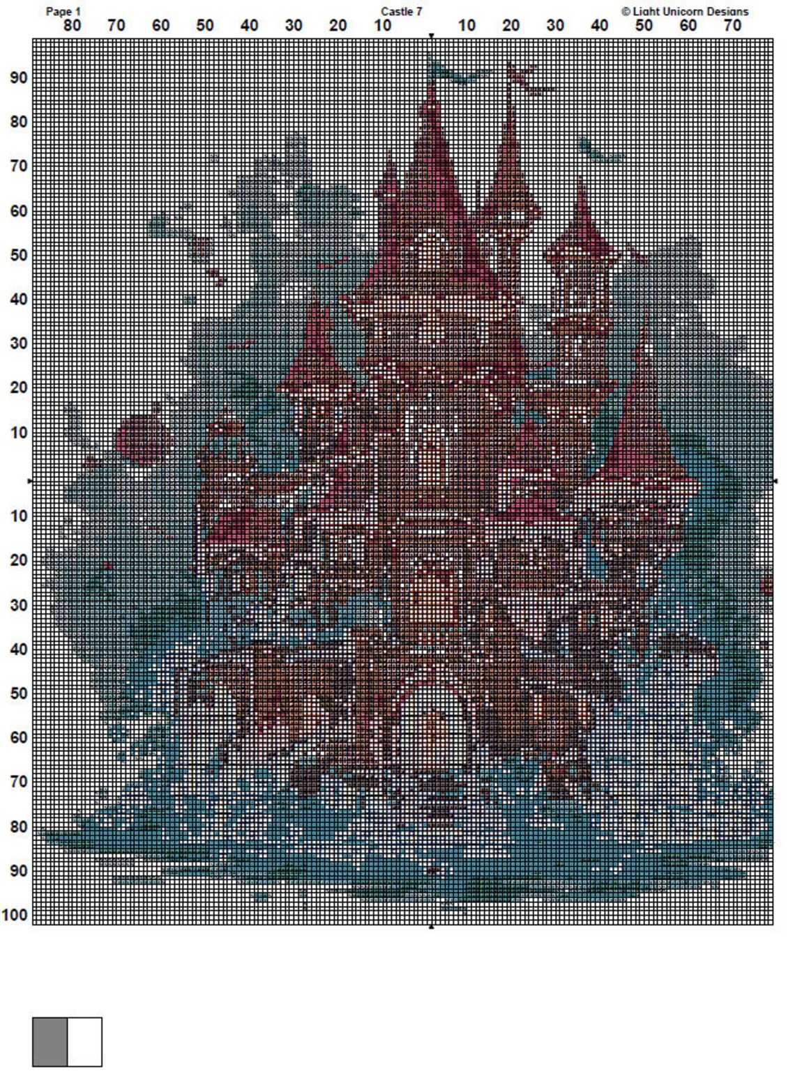 Castle Cross Stitch Pattern 7 Instant PDF Download - Fairy Tale Castle ...